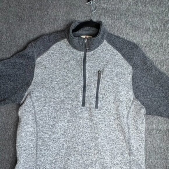 Woolrich Gray Colorblock Better Sweater Knit 1/4 Zip Pullover Men's SZ LG - Picture 2 of 6